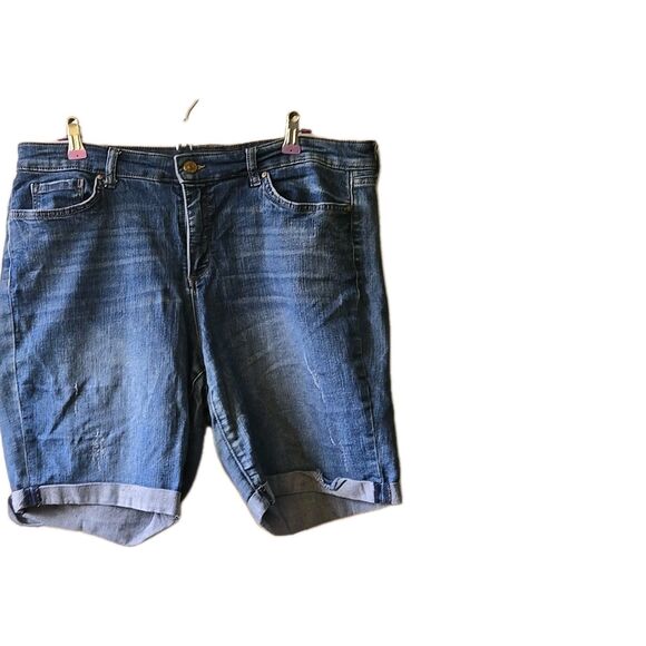 Vintage America Blues Denim Bermuda Shorts Distressed 16/33 Very Comfortable - Picture 1 of 8